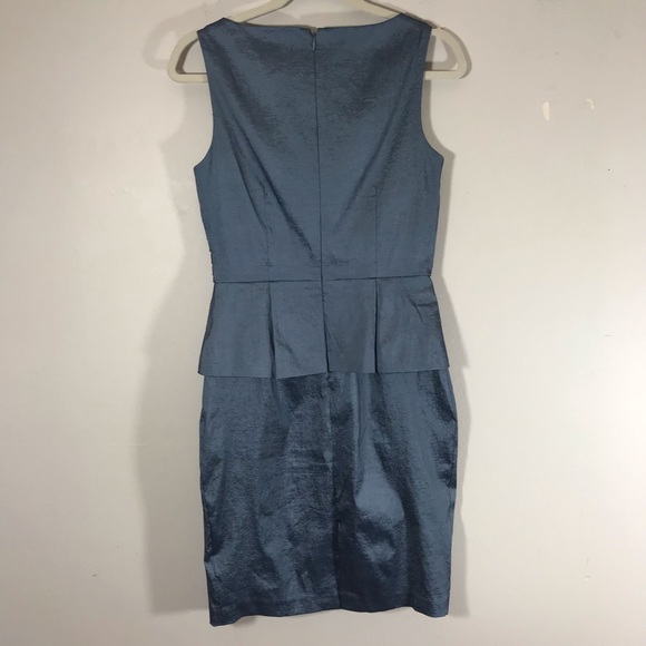 Eliza J blue silver sleeveless dress peplum brooch - Picture 7 of 8